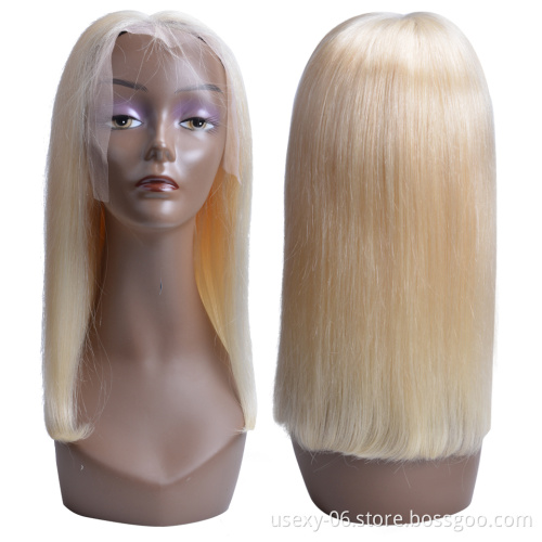 Factory Price 613 Virgin Hair Wig Raw Indian Hair Bob Wig 613 Blonde Lace Front Human Hair Wigs